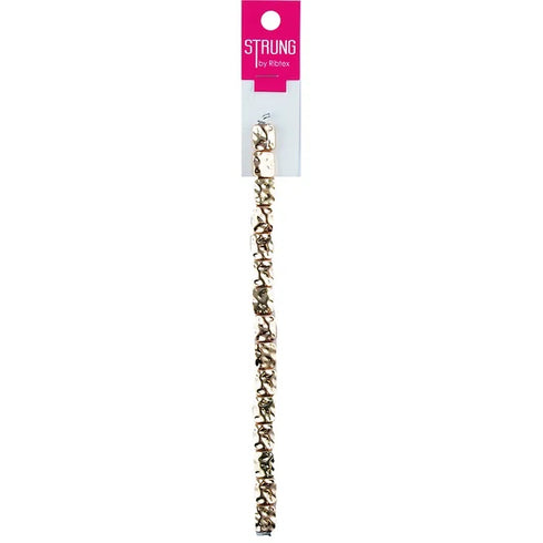 11mm Rectangular Hammer Feature Strung Beads